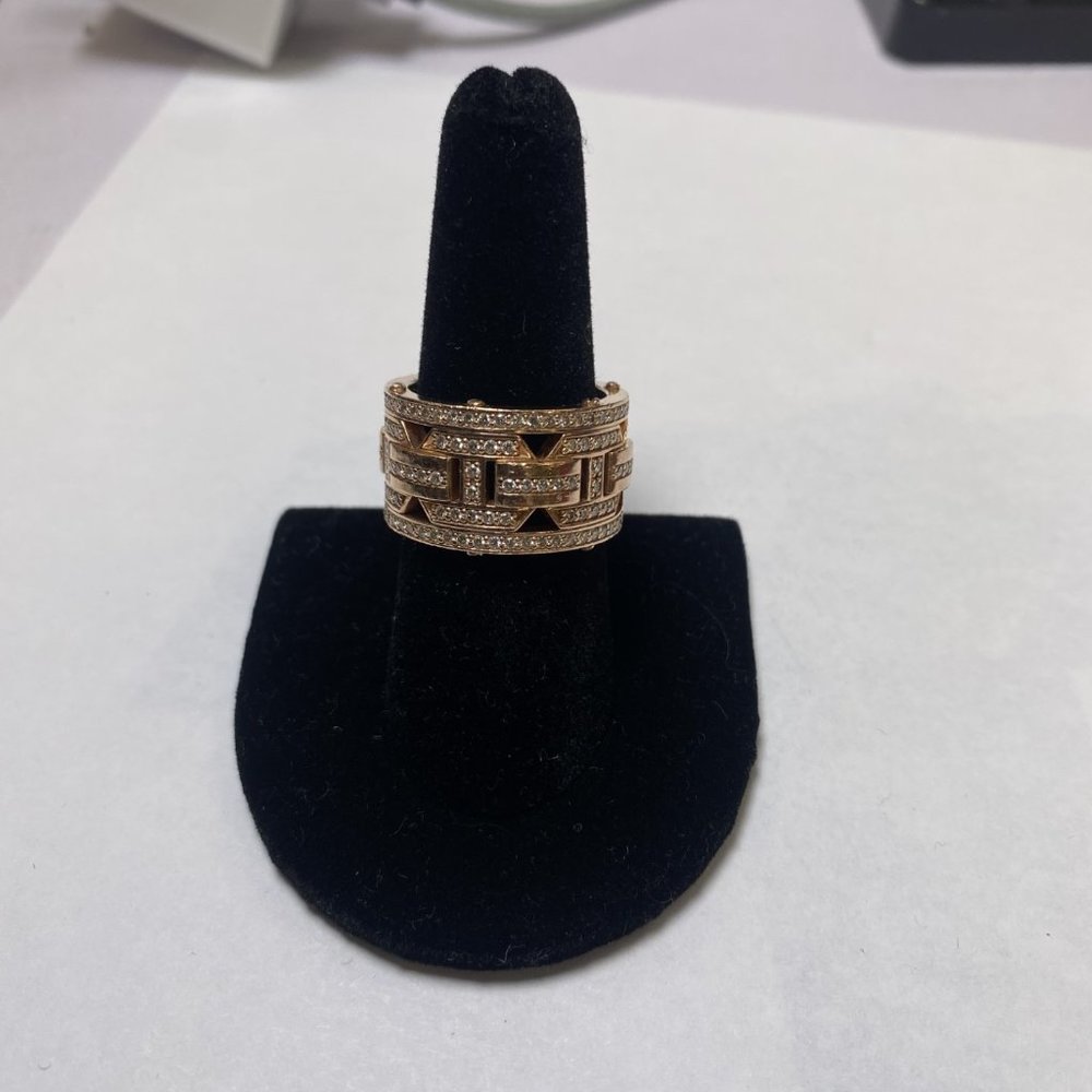 14k Rose Gold Diamond Statement Ring 1.5ctw size 7 (7639)